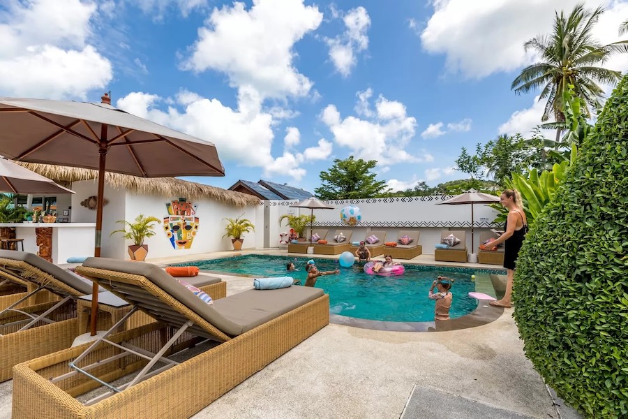 Maya Resort pool area with kids