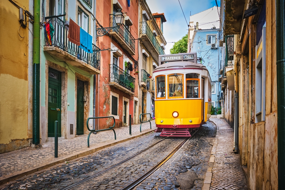 the tram in Lisbon