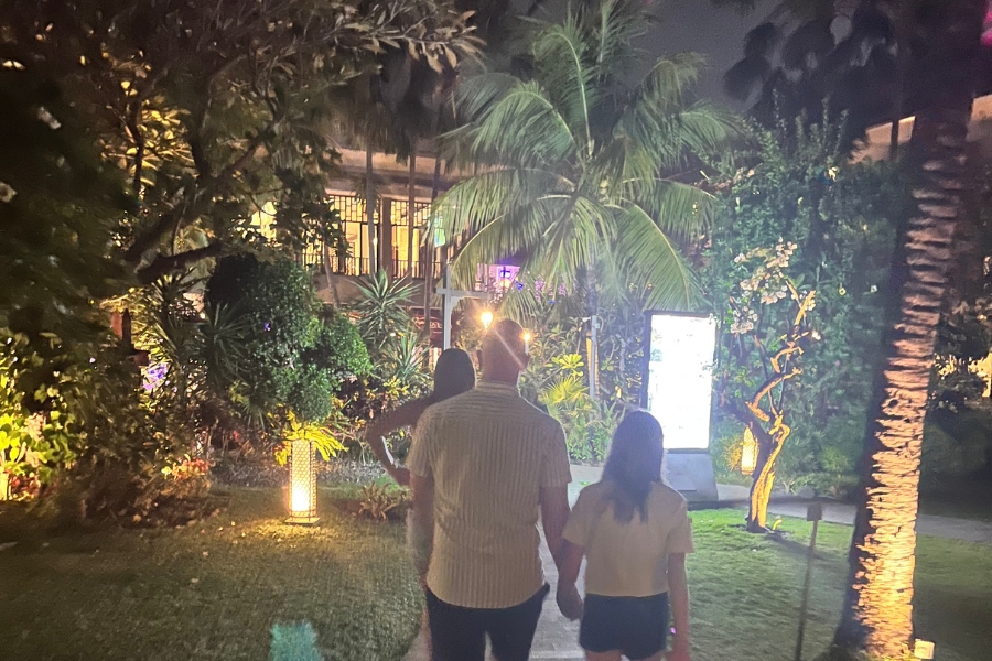 Venturing out into Kuta from Bali Dynasty int he evening