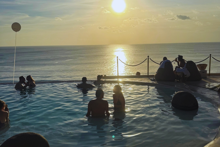 El Kabron Beach Club In Uluwatu Near Dreamland Beach At Sunset