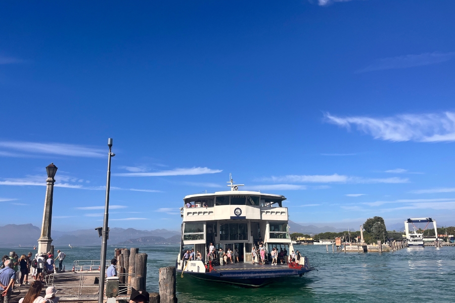 Ferry On Lake Garda Boat On Lake Garda At Port