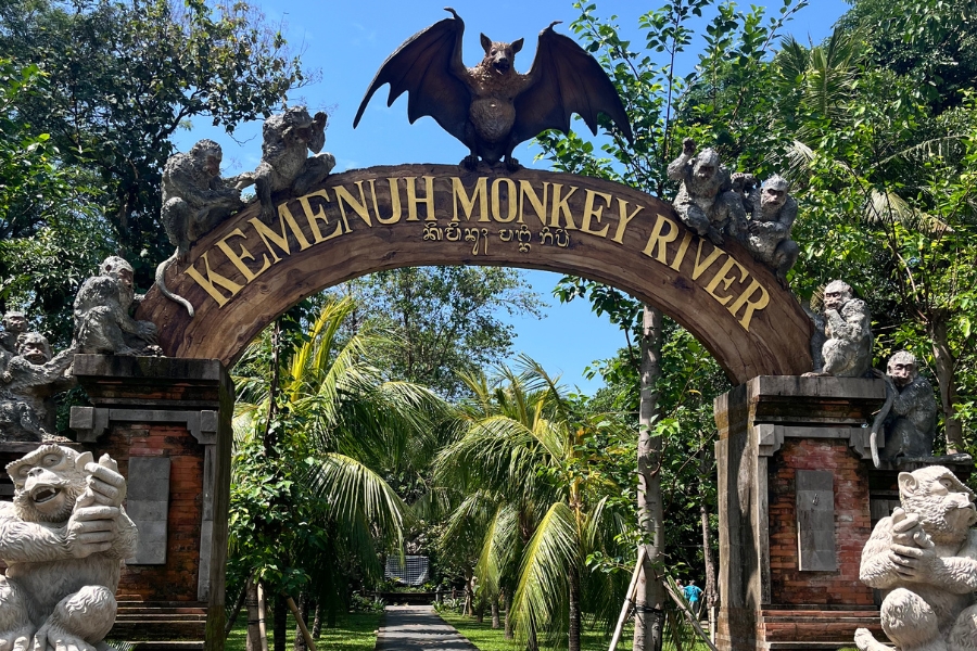 Entrance To Kemenuh Monkey River Sanctuary near Ubud 