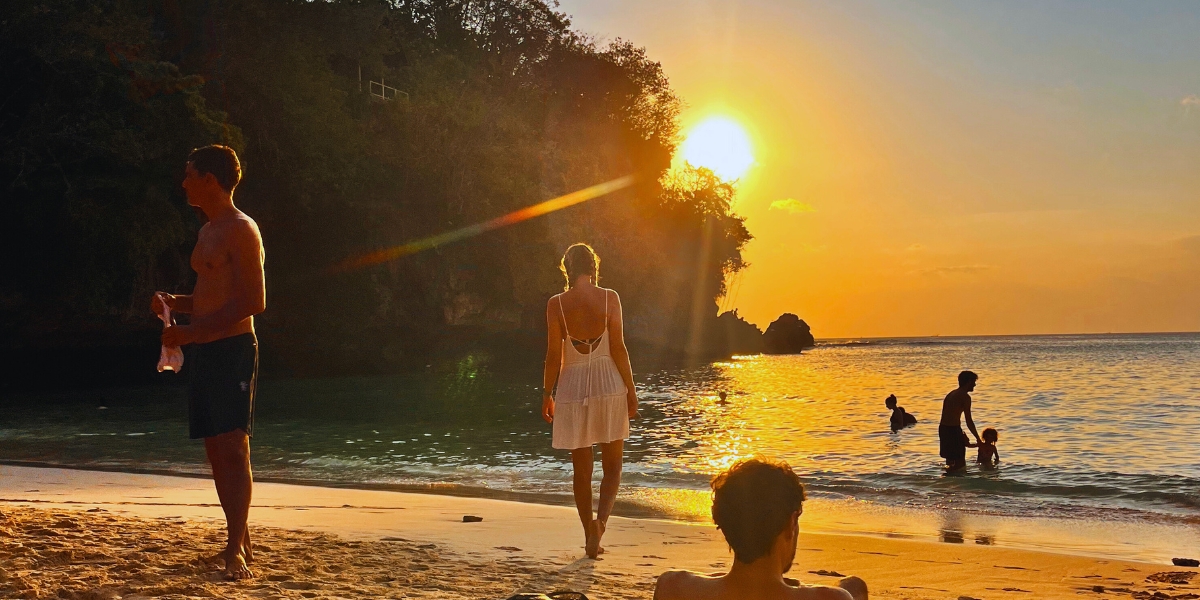 Padang Padang Beach Golden Sunset