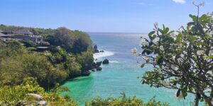 View From Cliff Top In Uluwatu Over Padang Padang Beach