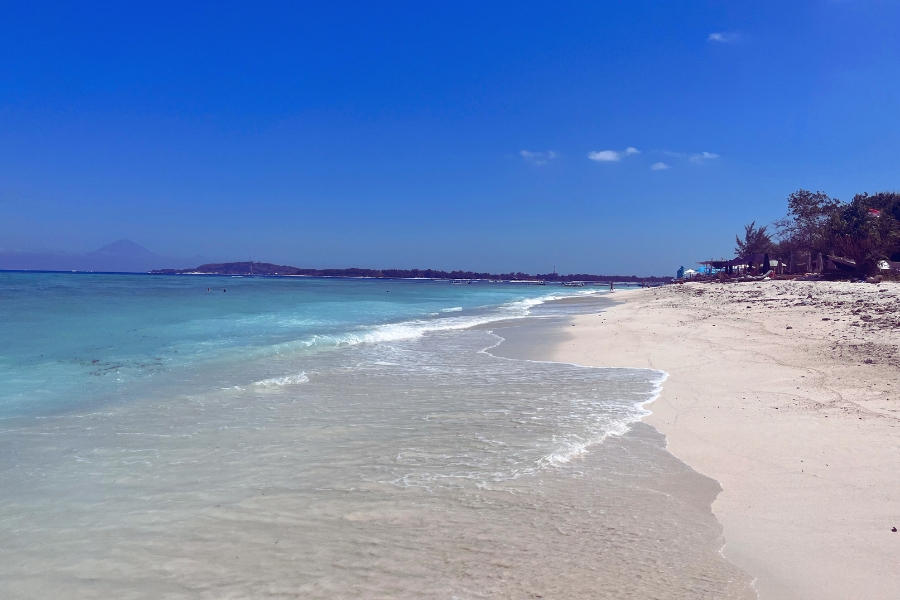 Beautiful white sand beach on Gili Air