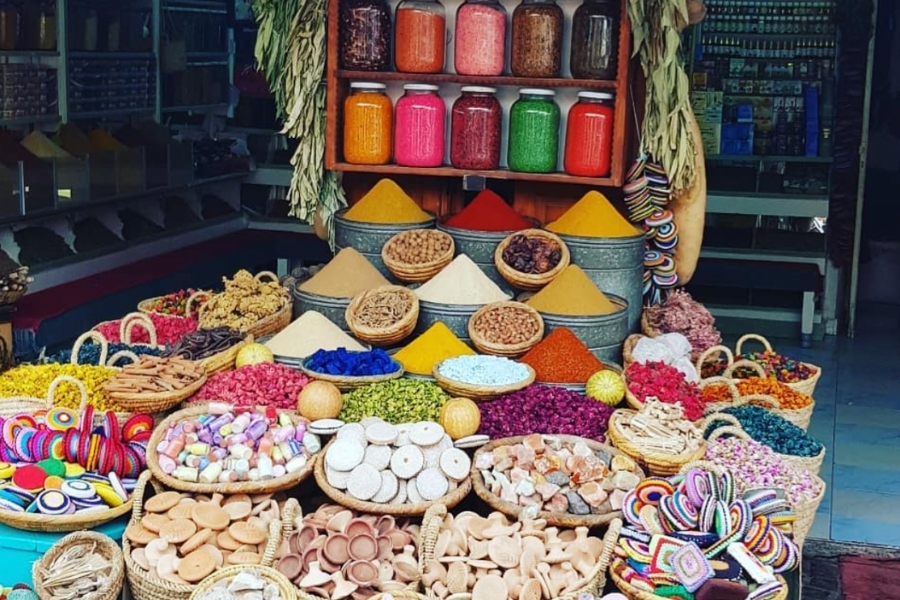 Colourful Spices In The Souks Of Marrakech