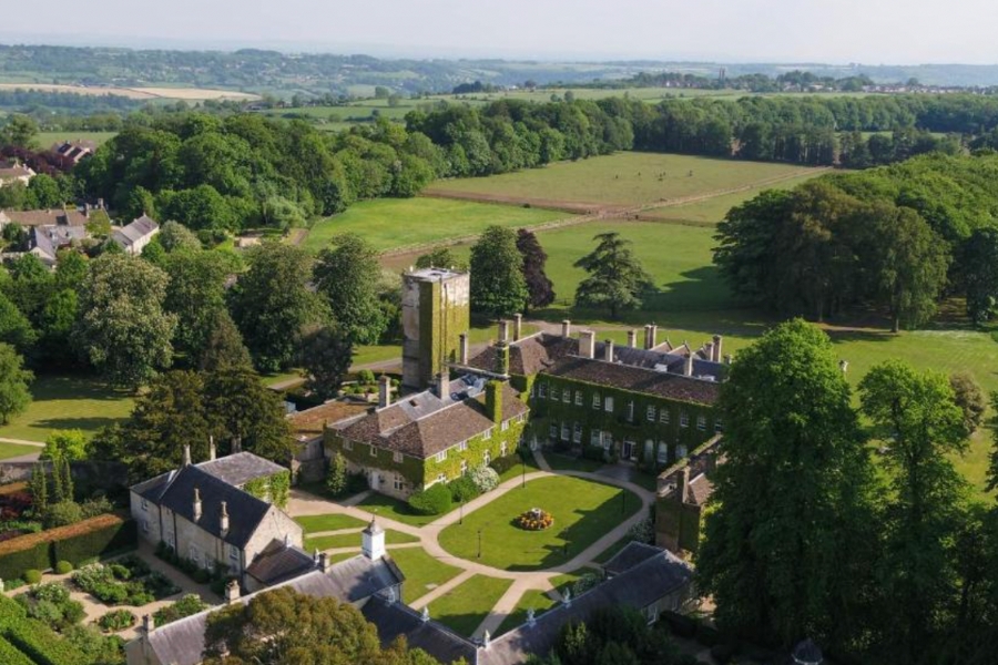 Lucknam Park, Emblems Collection from above showing the extensive grounds
