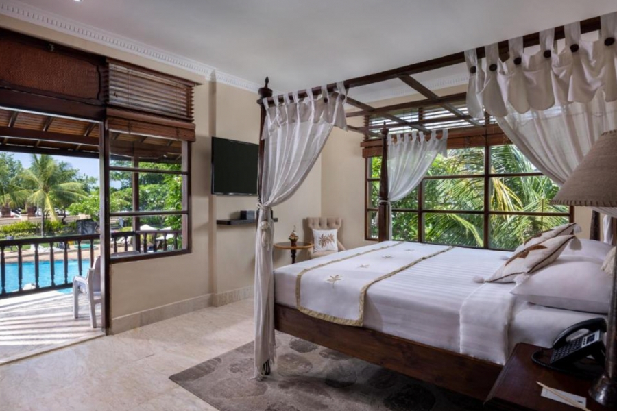 Four poster bed at Jayakarta Bali Beach Resort