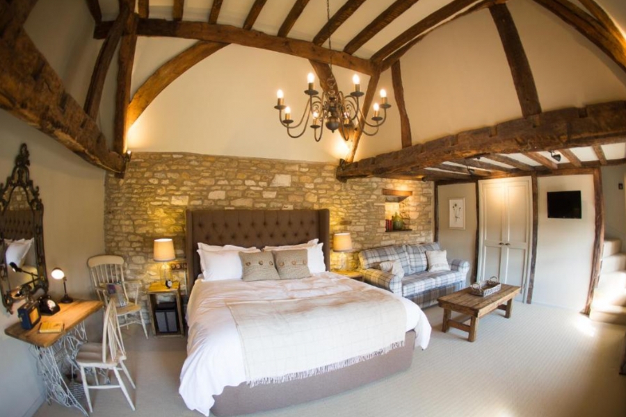 Cosy beamed rooms in The Porch House, Stow-on-the-Wold