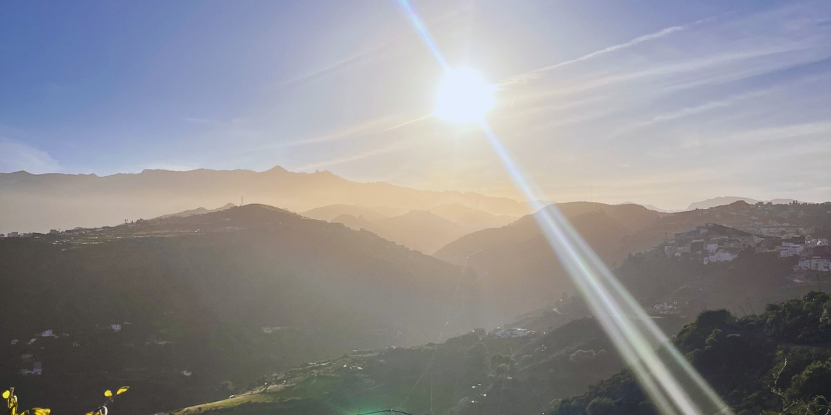 Sunset view over the mountains of Gran Canaria