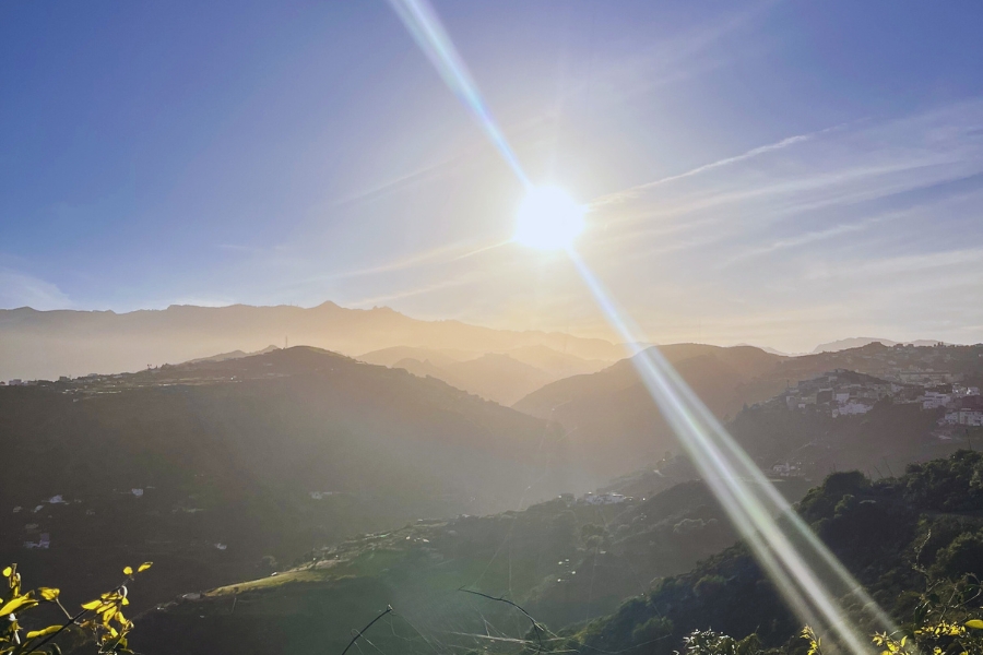 Sunset view from Casa Cueva Bandama in Gran Canaria