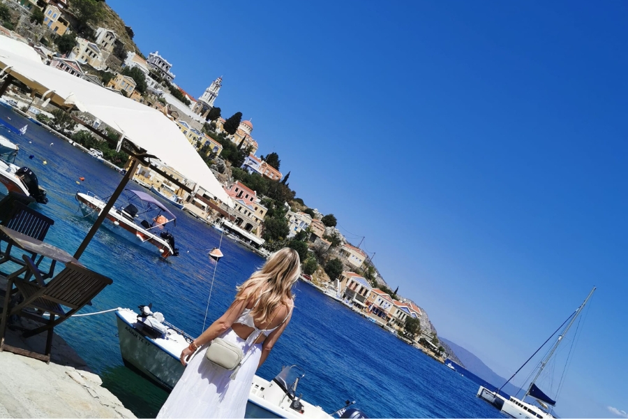 View from HArbour At Symi Island Perfect Spot For Lunch