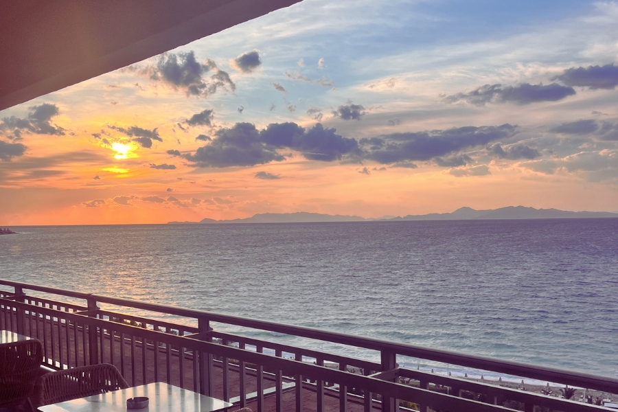 Gorgeous Sunset From the Roof To Bar At Amus Hotel and Spa