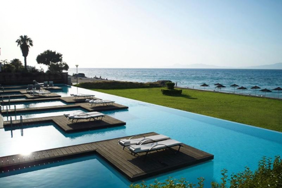 Ixian Grand and All Suites view out to sea from the pool 
