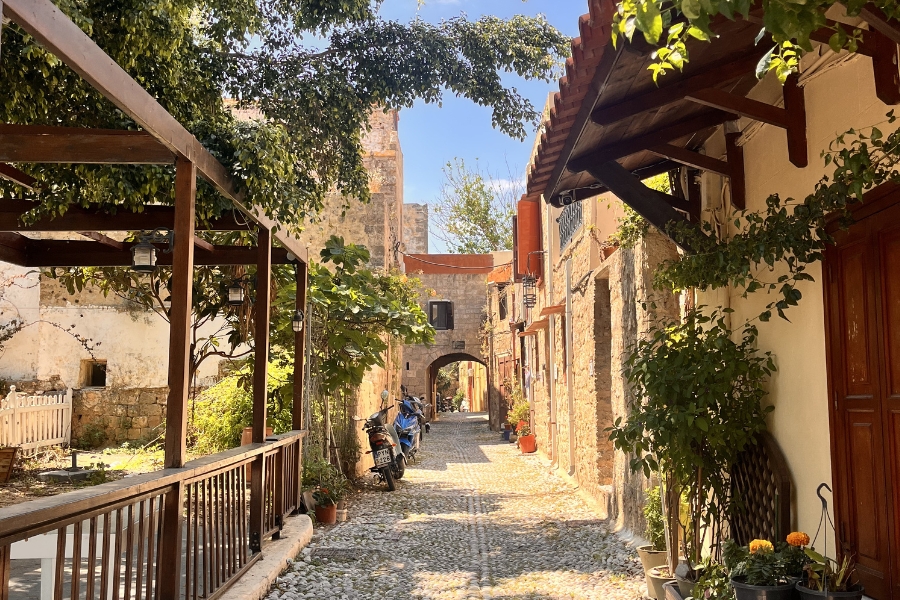 Cobbled street in Rhodes Old Town 